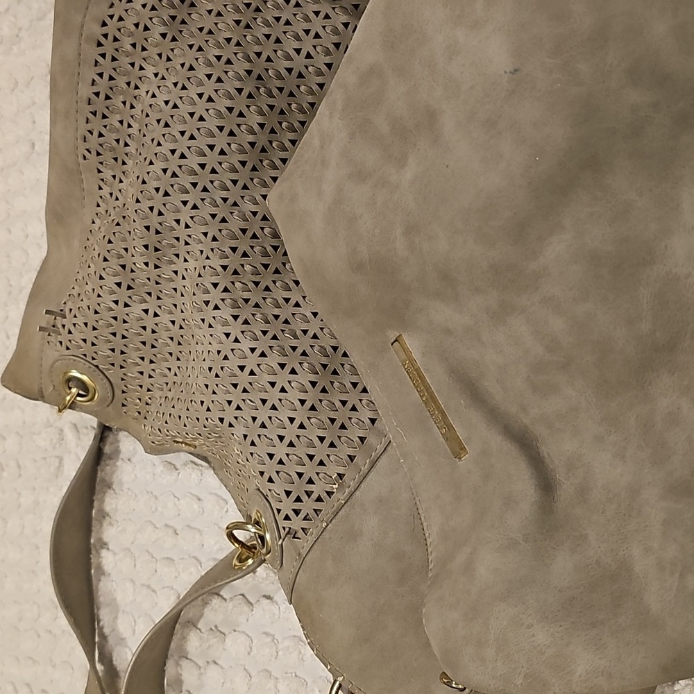 Steve Madden Large Gray Purse Elegant Perforated Women's Bag